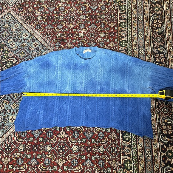 Free People Washed Ashore Ombré Blue Chunky Knit Sweater - Picture 9 of 9